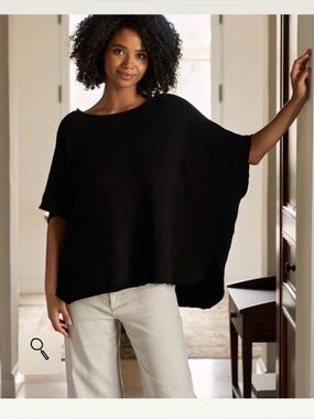 Frank & Eileen Black Knit Top.                            Olive Original Capelet